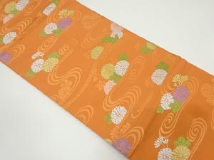 リサイクル　流水に菊模様織り出し名古屋帯